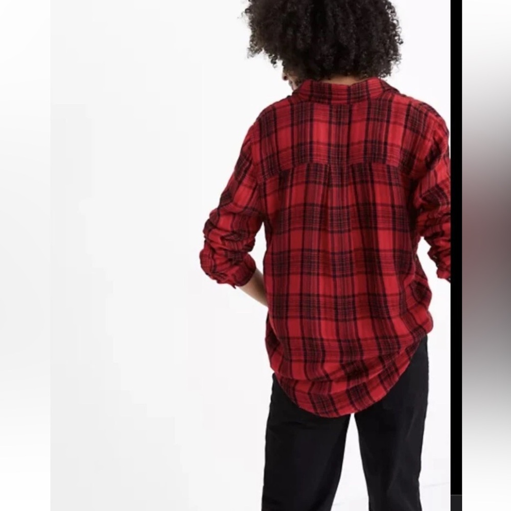 Hippie Rose Boho Red and Black Plaid Flannel Shirt. M. NWT. - Picture 9 of 10